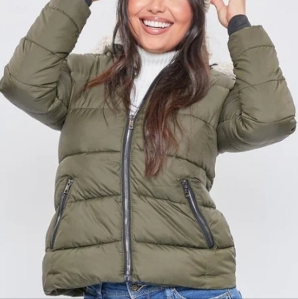 YMI Army Green Puffer Jacket - Picture 12 of 12